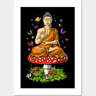 Magic Mushrooms Buddha Posters and Art